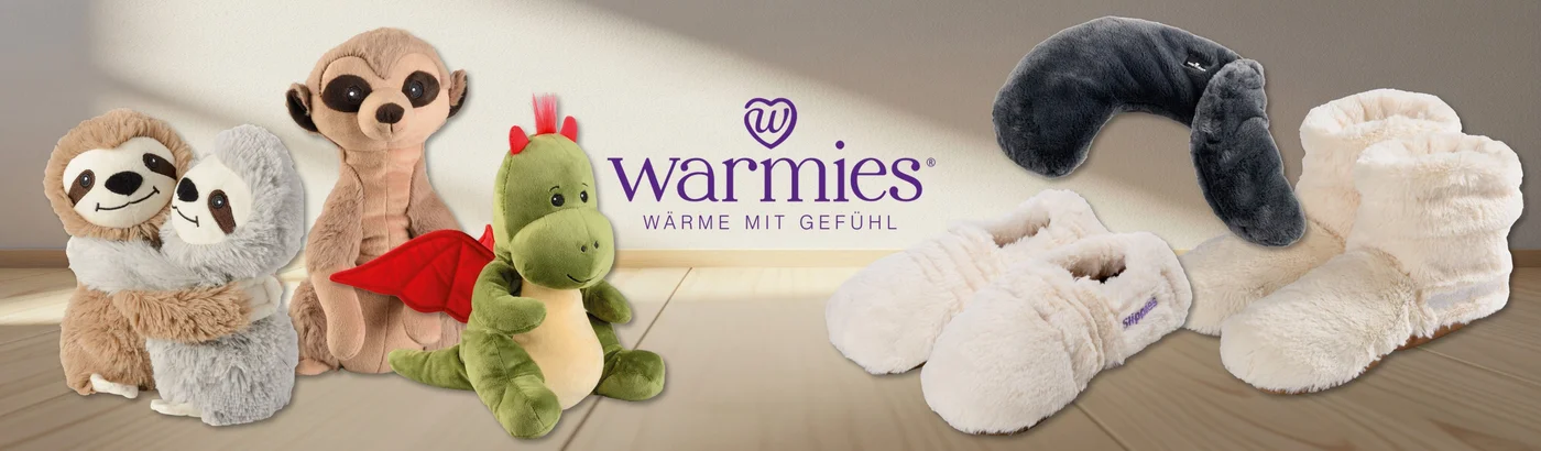 Warmies Wärme-Kuscheltiere und Slippies im Webshop HautHandFuss